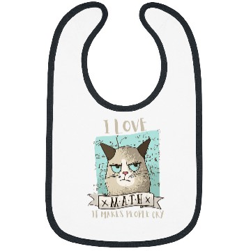 Discover Funny Cat I Love Math It Makes People Cry Teacher Nerd Bibs