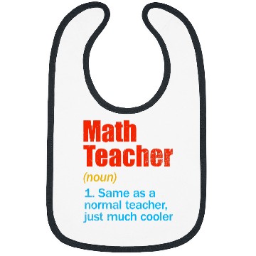 Discover Funny Back To School First Day Math Teacher Definition Bibs