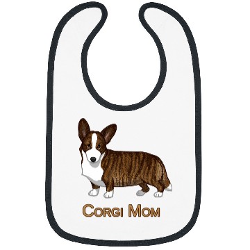 Discover Black Tan Brindle Cardigan Welsh Corgi Mom Dog Lover Gift Bibs
