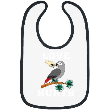 Discover Love Hurts African Grey Parrot Biting Gift Idea Bibs