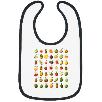 Discover fruit farmer market apple orange grape lime banana pear Bibs
