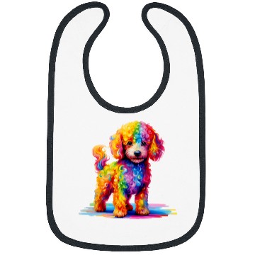 Discover Colorful Cute Funny Rainbow Dog Poodle Bibs