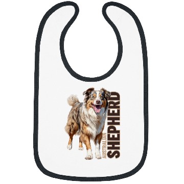 Discover Australian Shepherd Watercolor 1 Bibs