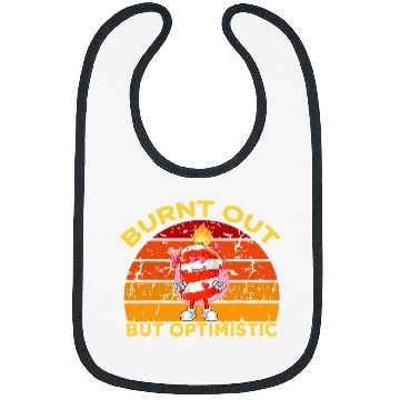 Discover Burnt Out But Optimistic Cute Marshmallow For Camping 1 Bibs
