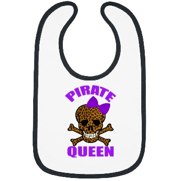 Discover Leopard Print Purple Bow Pirate Queen Skull And Crossbones Bibs