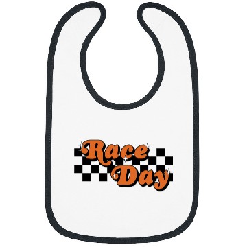 Discover Race Day Checkered Flag Racing Driver Cheer Mama Bibs