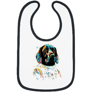 Discover German Shorthaired Pointer Astronaut Dog in Space Fun Black Bibs