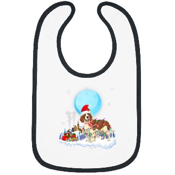 Discover Springer Spaniel Dog Cute Christmas Lights Lover Tee Bibs