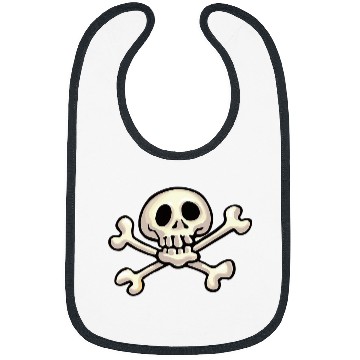 Discover Funny Cartoon Skull and Crossbones Bibs