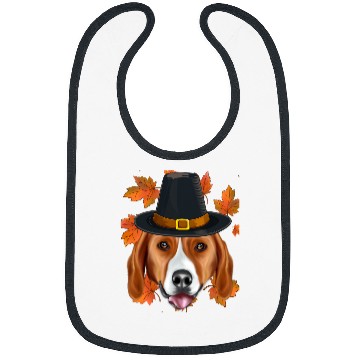 Discover Fall American Foxhound Pilgrim Thanksgiving Bibs