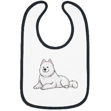 Discover Dog Samoyed Dogs Samoyed Lying Down Funny Cute Bibs