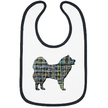 Discover Dog Samoyed Silhouette Abstract Grid Pattern Bibs