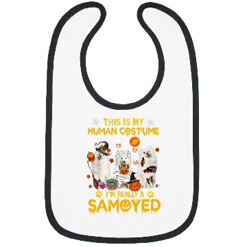 Discover Dog Samoyed This Is My Human Costume Im Really a Samoyed Halloween 3 Bibs