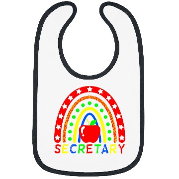 Discover Secretary Boho Rainbow Funny Back To School Bibs