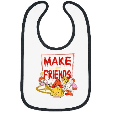Discover Funny Pentagram Scary Horror Art Make New Friends Bibs