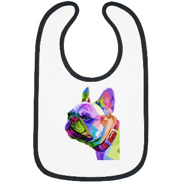 Discover Frenchie French Bulldog Pop Art Portrait Bouledogue Bibs