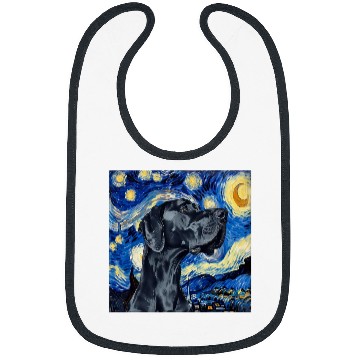 Discover Great Dane Dog Van Gogh Style Starry Night Bibs