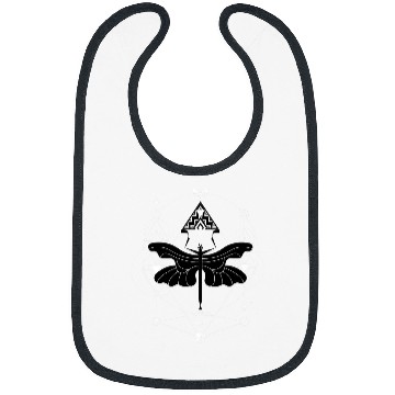 Discover Minimalist Insect Celestial Dragonfly Sacred Geometry Symbol 21 Bibs