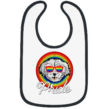 Discover Dog Maltese LGTB Pride Rainbow Flag Bibs