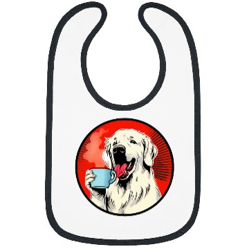 Discover Great Pyrenees Coffee Funny Dog Beverage Bibs
