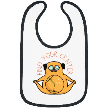 Discover Find Your Center Pug Yoga Bibs