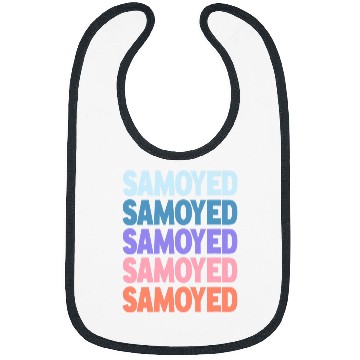 Discover Dog Samoyed Funny Modern Repeated Text Design Samoyed Bibs