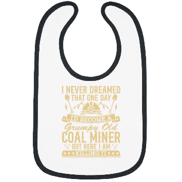 Discover Coalminer Grumpy Old Coal Miner Coal Mining 2 Bibs
