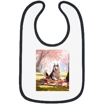 Discover Husky Cherry Blossom Funny Dog Picnic Bibs