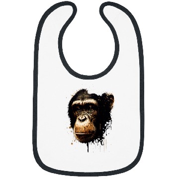 Discover Chimpanzee Monkey Portrait Bibs