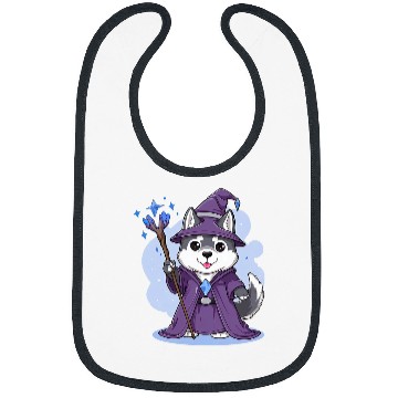 Discover Husky Wizard Funny Dog Magic 2 Bibs
