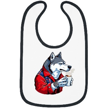 Discover Husky Coffee Funny Dog Beverage Bibs