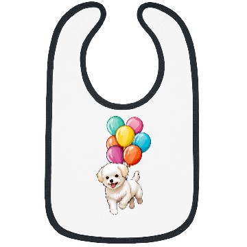 Discover Flying Balloons Maltese Bibs