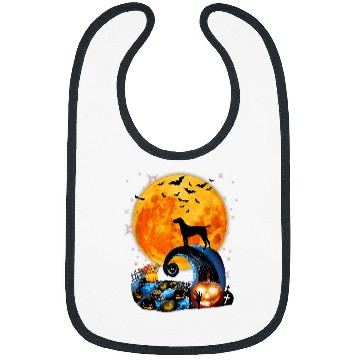 Discover Dog German Shorthaired Pointer Moon Cliff Pumpkin Halloween 5 Bibs