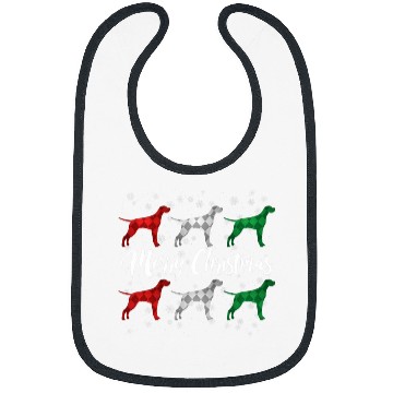 Discover English Pointer Merry Christmas Argyle Dog Bibs