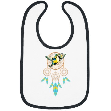 Discover Indigenous Boho Hummingbird Native American Dreamcatcher Bibs