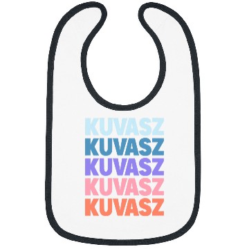 Discover Funny Modern Repeated Text Design Kuvasz Bibs