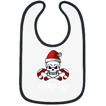 Discover Santa Pirate Christmas Yo Ho Ho Funny Skull Candy Cane Bibs