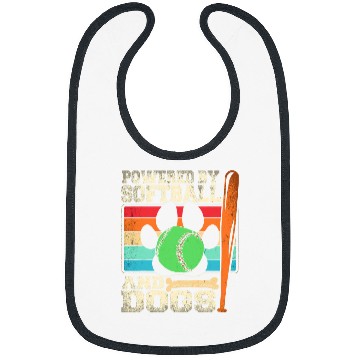 Discover Funny Powered By Dogs and Softball Player Bibs