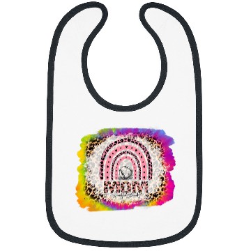 Discover Mothers Day Baseball Mom Leopard Softball Bleached TieDye Bibs