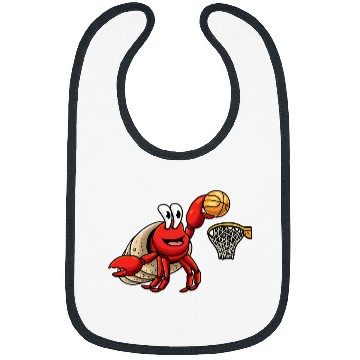 Discover Hermit Crab Basketball Player Sea Animal Bibs