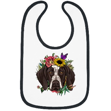 Discover Floral German Shorthaired Pointer Botanical Plant Flower GSP Bibs