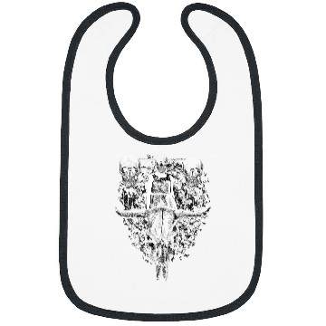 Discover Cow Bull Cattle Skull Head Western gothic skeleton Bibs