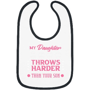 Discover My Daughter Throws Harder Than Your Son Softball Daughter 2 Bibs