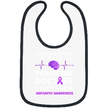 Discover Kids Epilepsy Awareness Brainwaves Purple Bibs