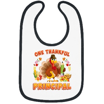 Discover one thankful principal turkey thanksgiving grateful blessed Bibs