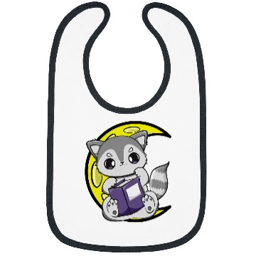 Discover Cute Racoon Reading A Spell Book For Magician And Book Lover Bibs