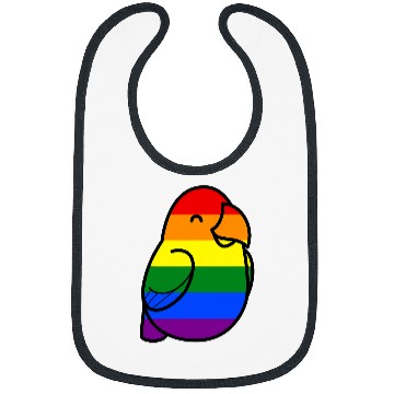 Discover Too Many Birds Rainbow Pride Parrot Pattern Bibs