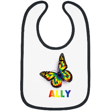 Discover LGBTQ  Ally Rainbow Flag Butterfly Design Pride Bibs