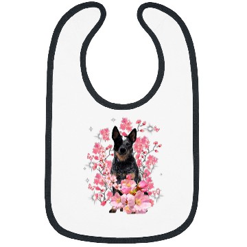 Discover Heeler Cherry Blossom Flowers Bibs