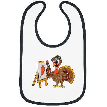 Discover Turkey Painting Thanksgiving Day Fall Autumn Painter Bibs